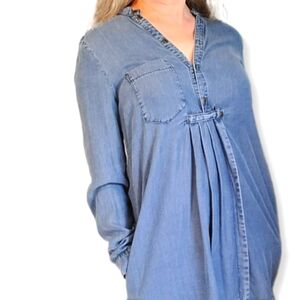 ZARA WOMAN Long Sleeve Tunic Top with Pockets Size M